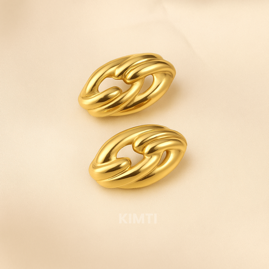 18K Gold Plated Bold N Equine Stud Earrings