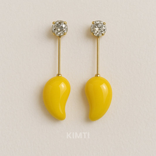 Alphanso Mango Yellow Drop Earring