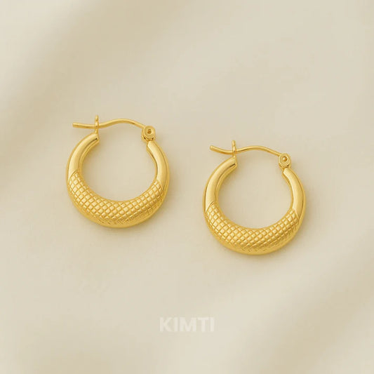 18K Gold Plated Moon Hoops Anti Tarnish Earring