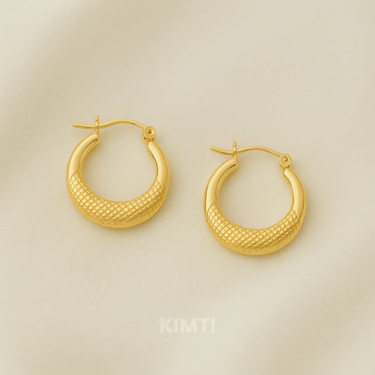 18K Gold Plated Moon Hoops Anti Tarnish Earring