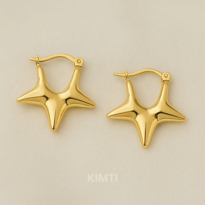 18K Gold Plated Comet Hoops Anti Tarnish Earring