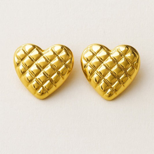 18k gold plated Regal Heart Stud earrings