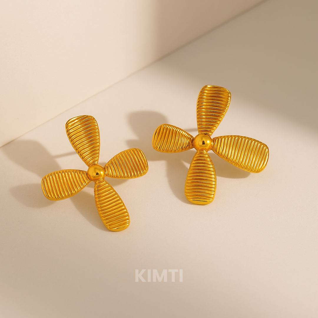 18k Gold Plated Bling Blogger Bow Anti Tarnish Earring