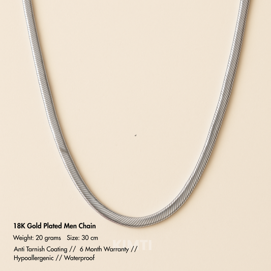 Men - 18k Anti Tarnish Silver Snake Chain