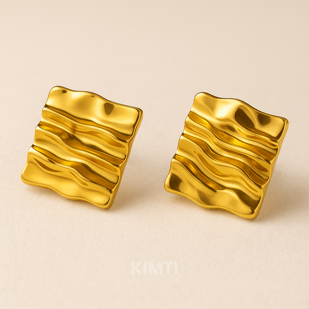 18k Gold plated Aqua Drops Anti Tarnish Earring