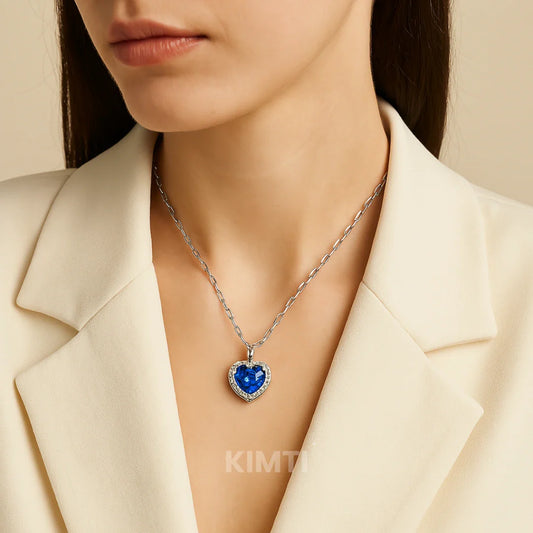 Silver Ocean Heart Necklace