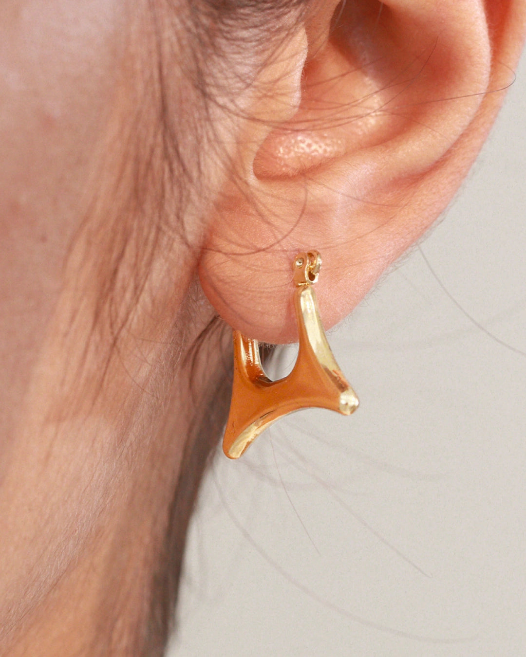 Soleil 18K Gold Plated Sculpted Hoops