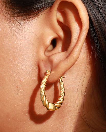 Sorelline 18K Gold Plated Woven Hoops