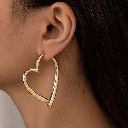 Creative Heart Hoop Earrings
