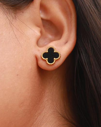 Fortelle 18K Gold Plated Enamel Studs