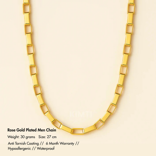 Men-18k Gold-Plated Anti Tarnish Long Link Chain
