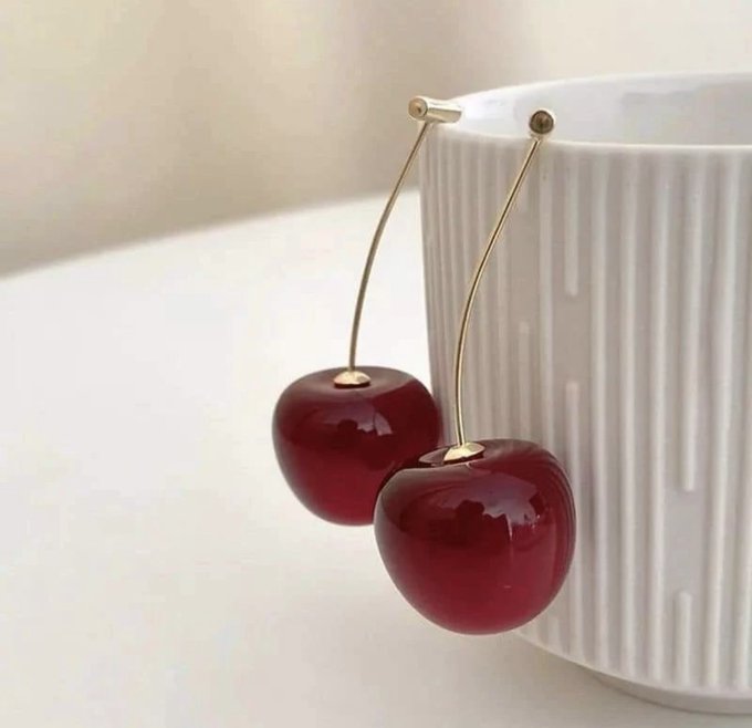 Cherry Blossom Red Drop Earring