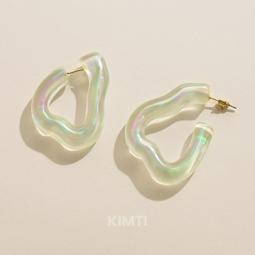 Seducer's Playbook Clear White Hoops Earring