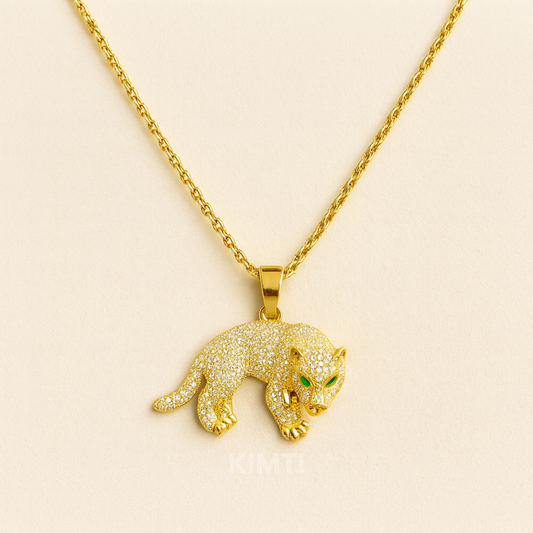 Regal Leopard Pendant Necklace