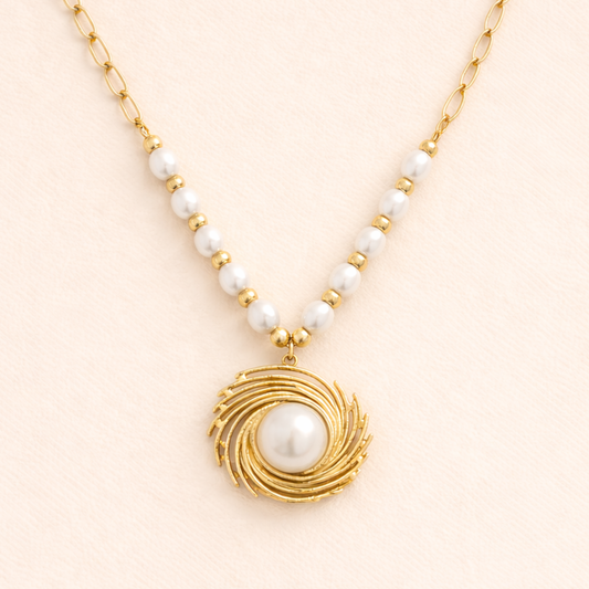 18k Gold Plated Celeste Swirl Pendant Necklace
