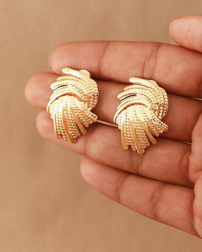 Zephyra 18K Gold Plated Sculpted Studs