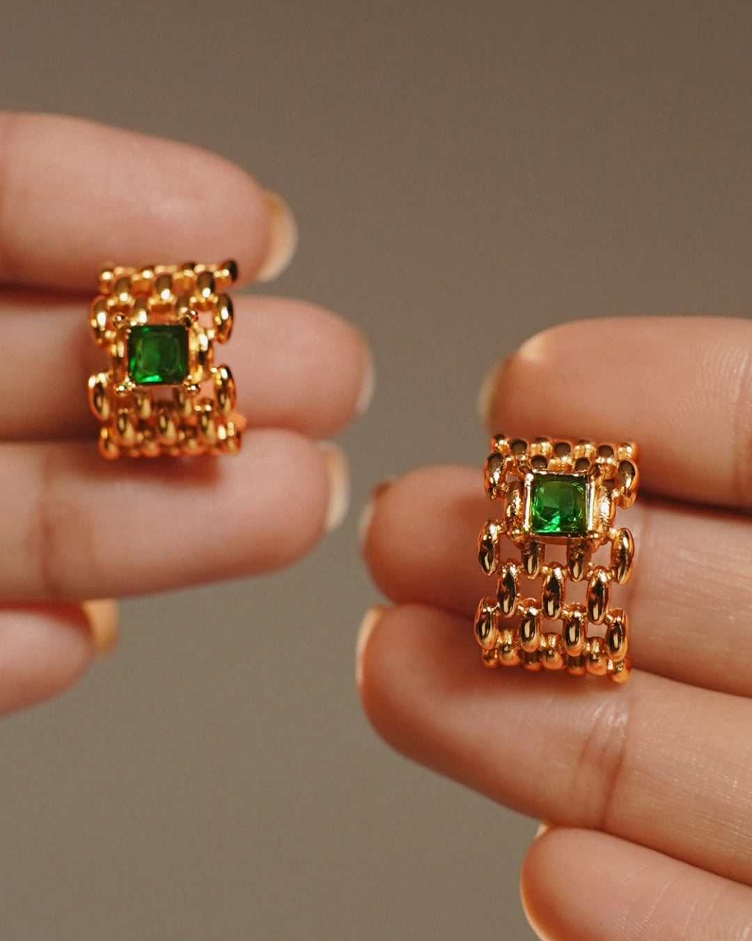 Emeris 18K Gold Plated Soirée Earrings