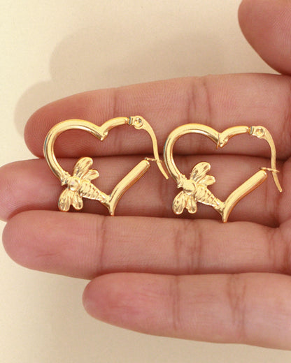 Bélaire 18K Gold Plated Heart Hoops