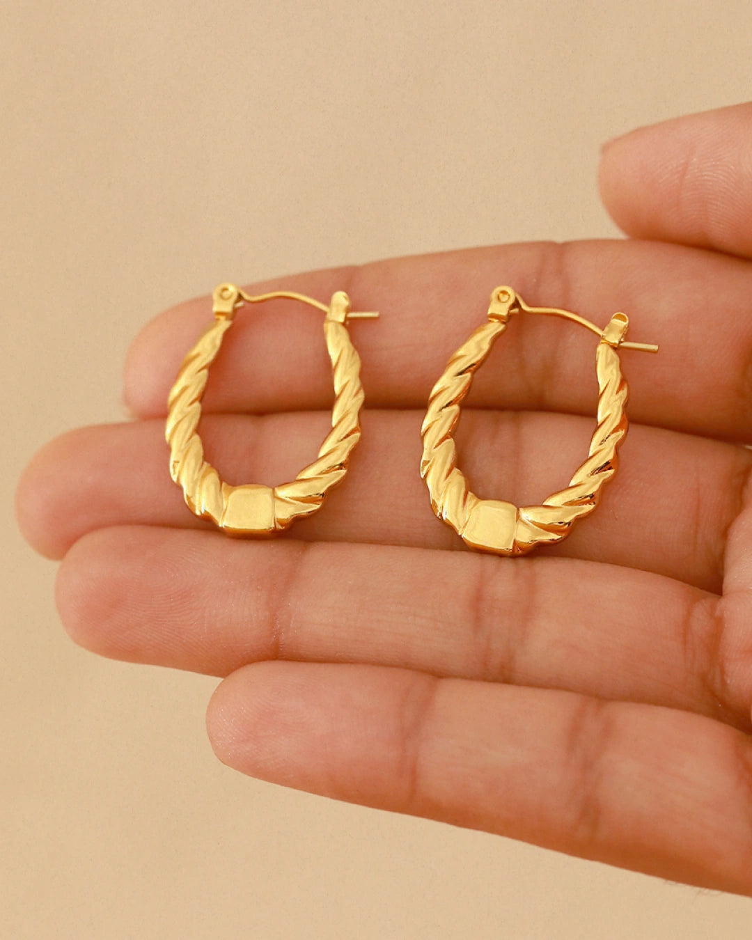 Sorelline 18K Gold Plated Woven Hoops