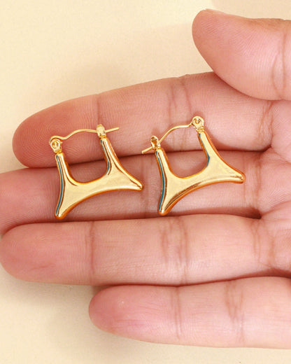 Soleil 18K Gold Plated Sculpted Hoops