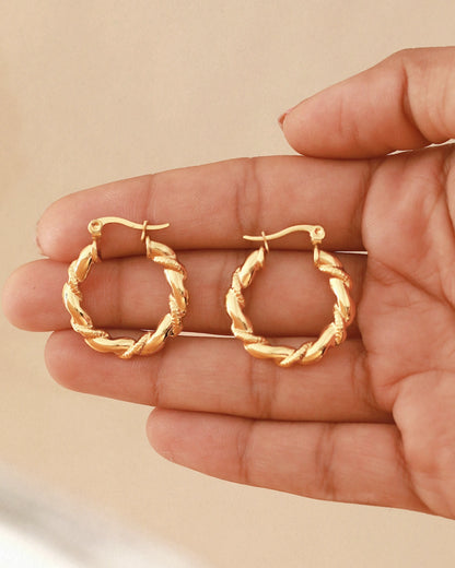 Tresse 18K Gold Plated Woven Hoops