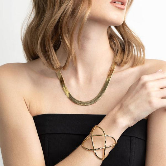 18K Gold Plated Adjustable Anti Tarnish Twisted Bracelet