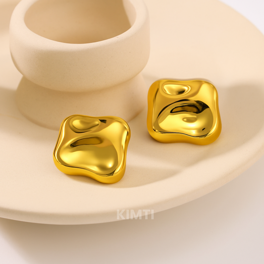 18K Gold Plated Steel Studs Earrings