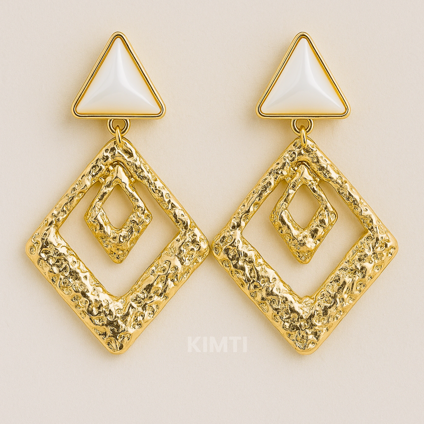 Golden Prism Statement Earrings