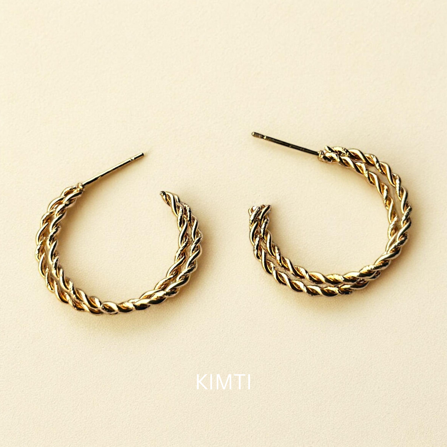 Twisted Golden Hoops