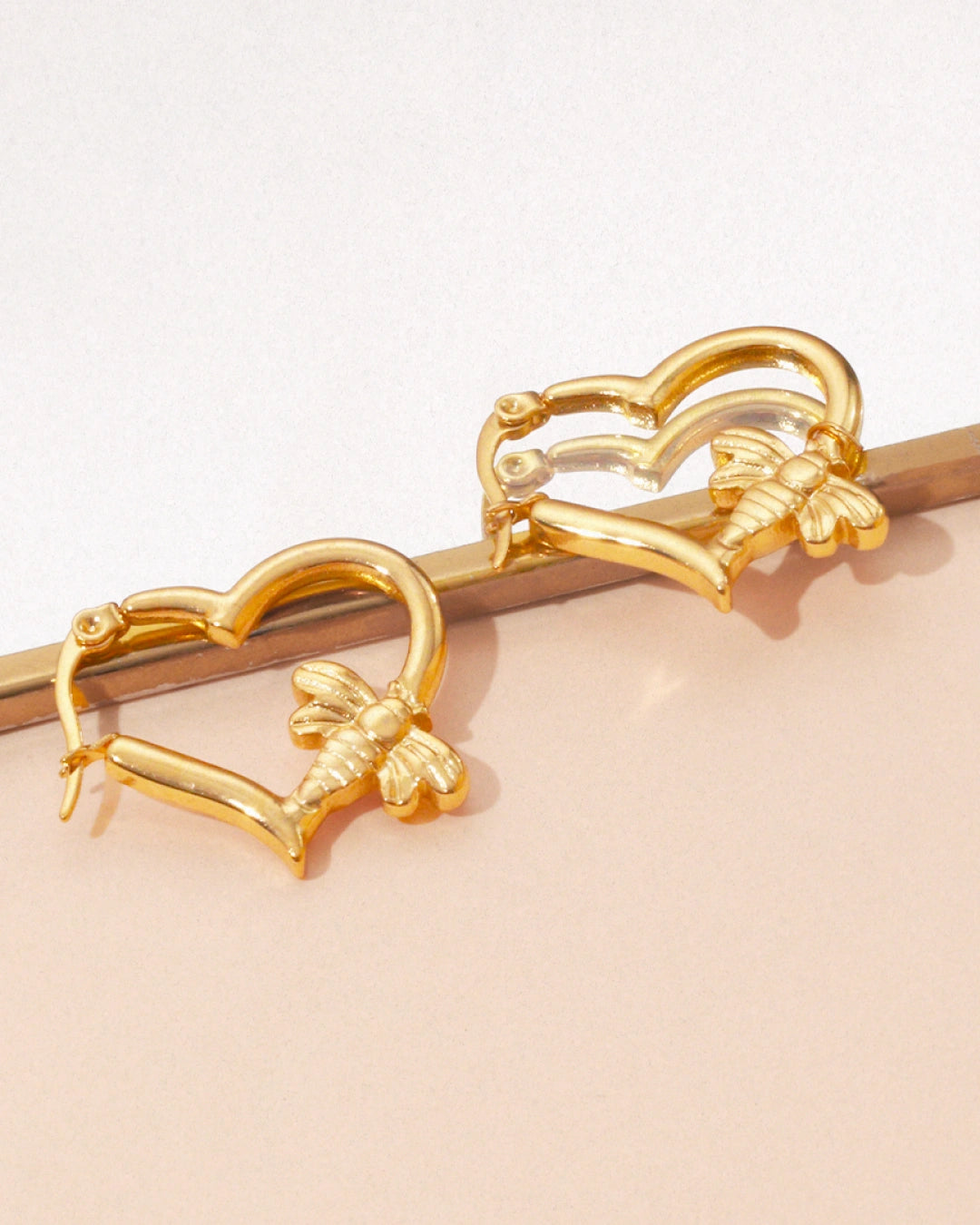 Bélaire 18K Gold Plated Heart Hoops