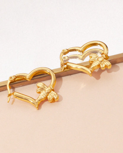 Bélaire 18K Gold Plated Heart Hoops