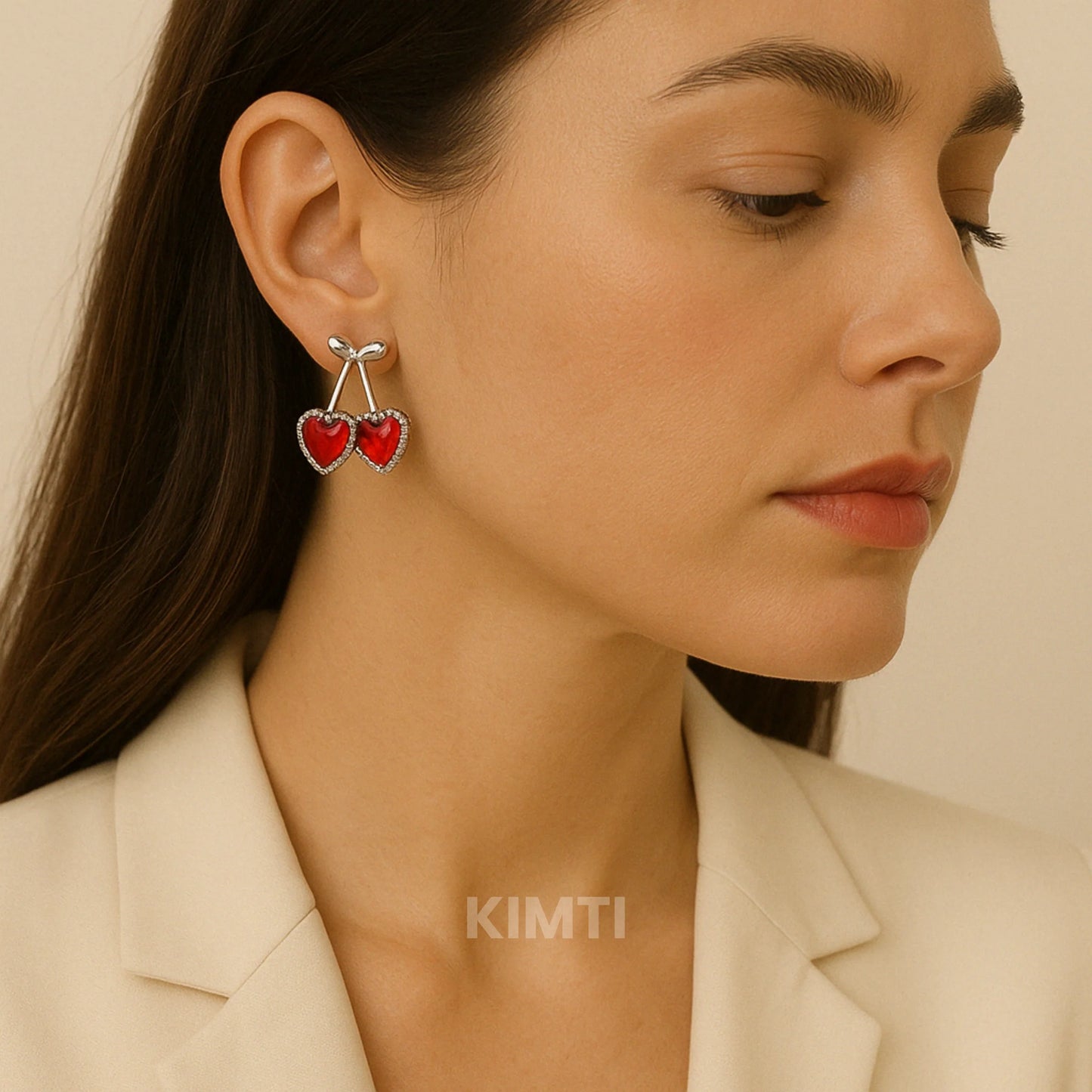 Heart Cherry Dangle Earring
