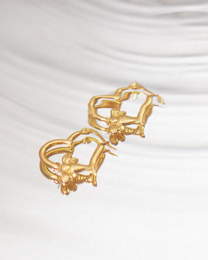 Bélaire 18K Gold Plated Heart Hoops