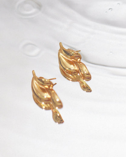 Iselle 18K Gold Plated Sculpted Studs