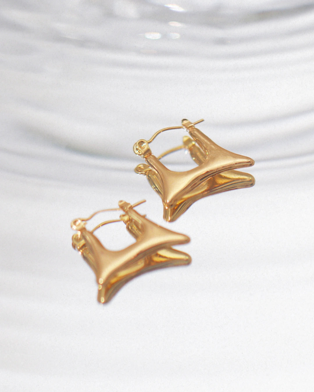 Soleil 18K Gold Plated Sculpted Hoops