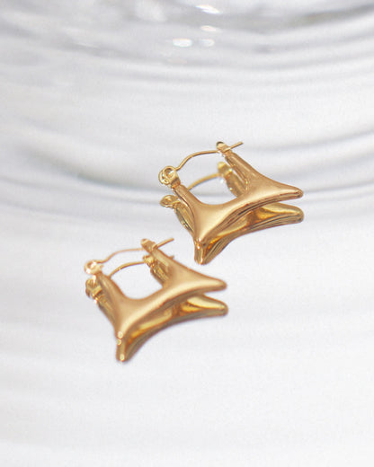 Soleil 18K Gold Plated Sculpted Hoops