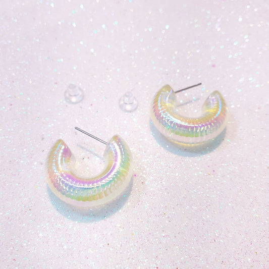 Aurora Hoops Clear Drop Earring