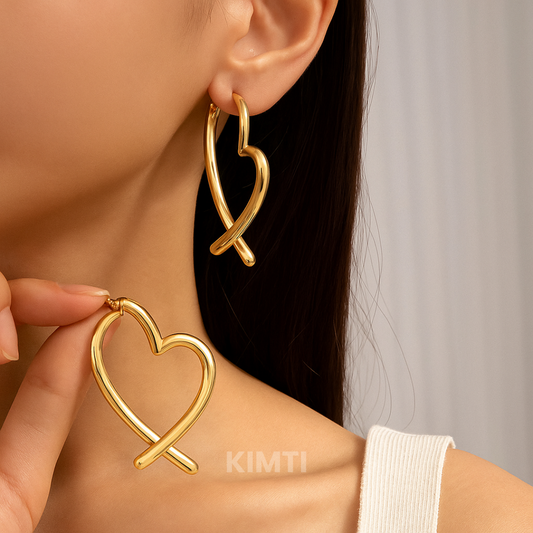 Creative Heart Hoop Earrings