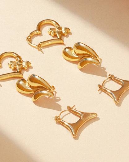 Soleil 18K Gold Plated Sculpted Hoops