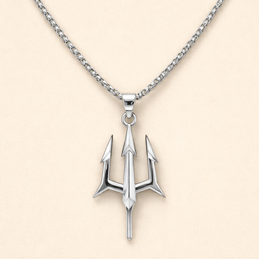 Men - Silver Trishul Pendant Chain