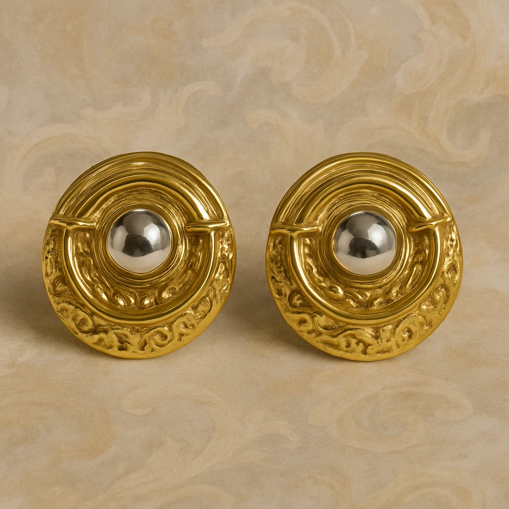 18k gold plated Celestial Sphere stude earrings