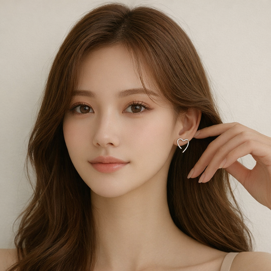 Silver Heart Stud Earring