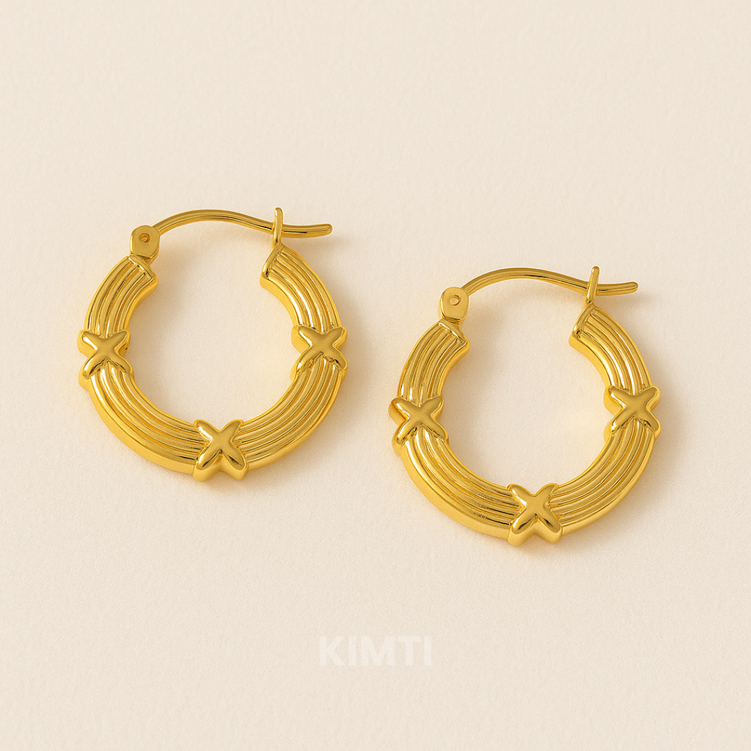 Golden Eterna Shine Hoops Anti Tarnish Earring