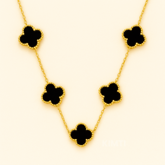 Black Dreamy Clover Anti Tarnish Necklace