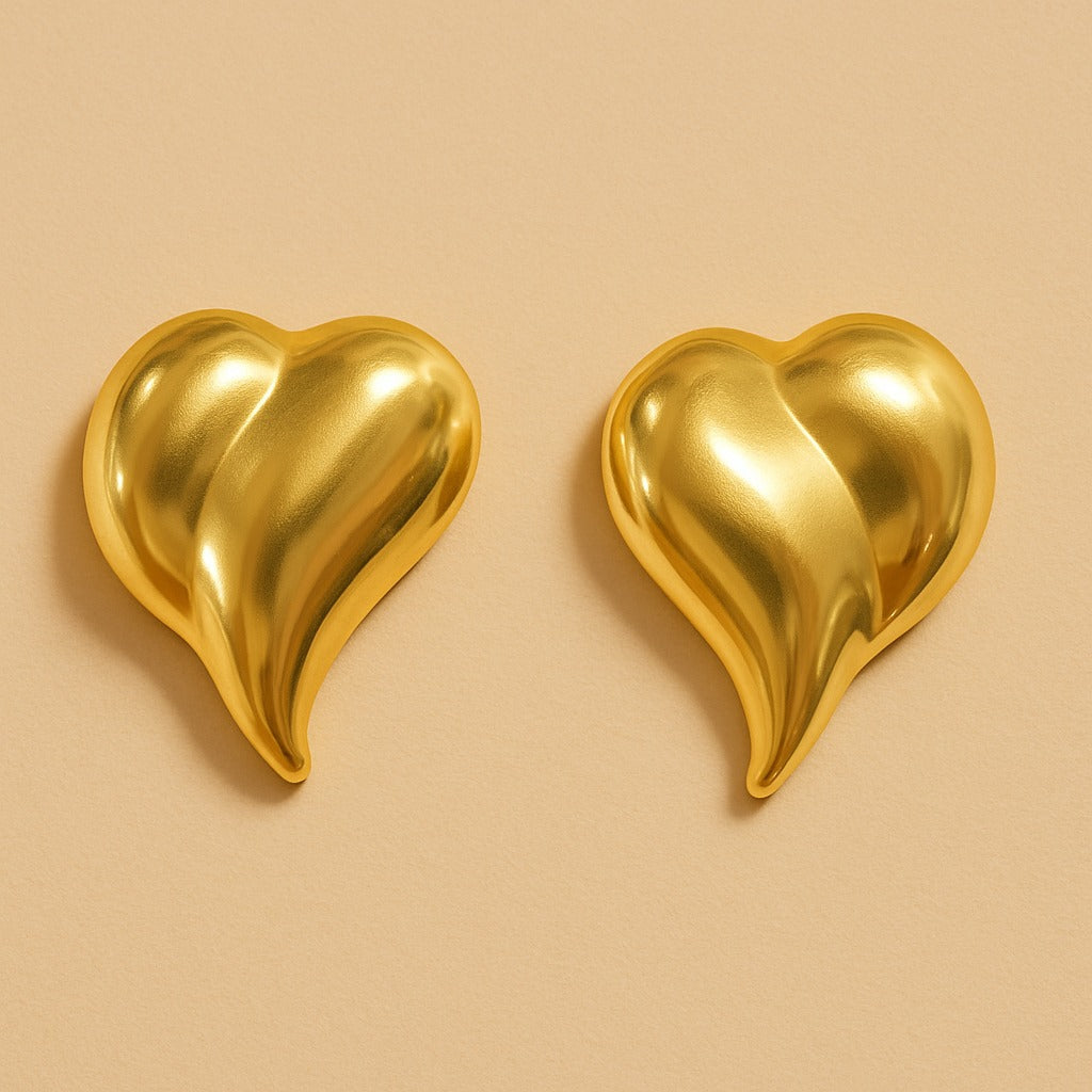 18k gold plated Liquid Gold Heart earring