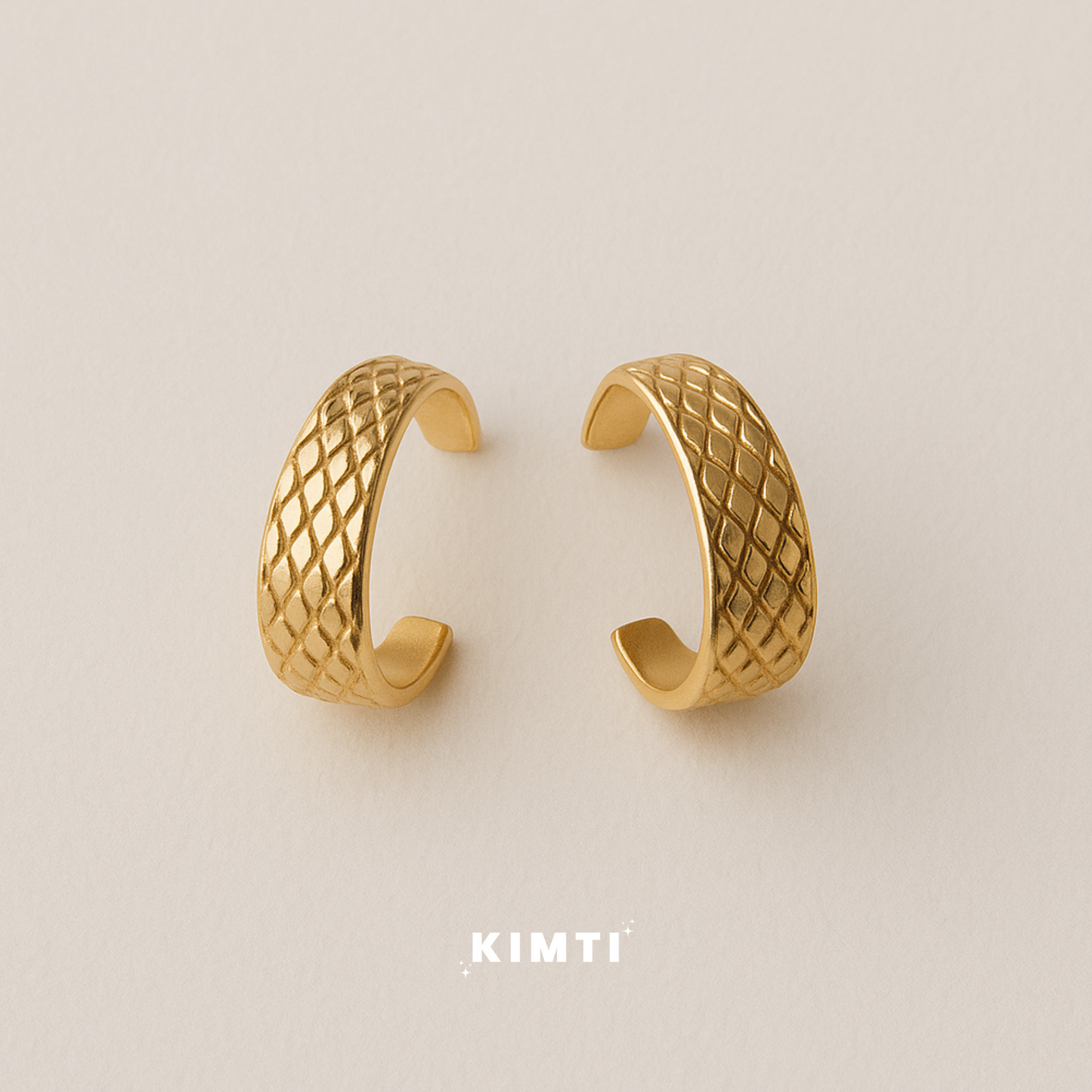 Patterned Half Hoop Earring