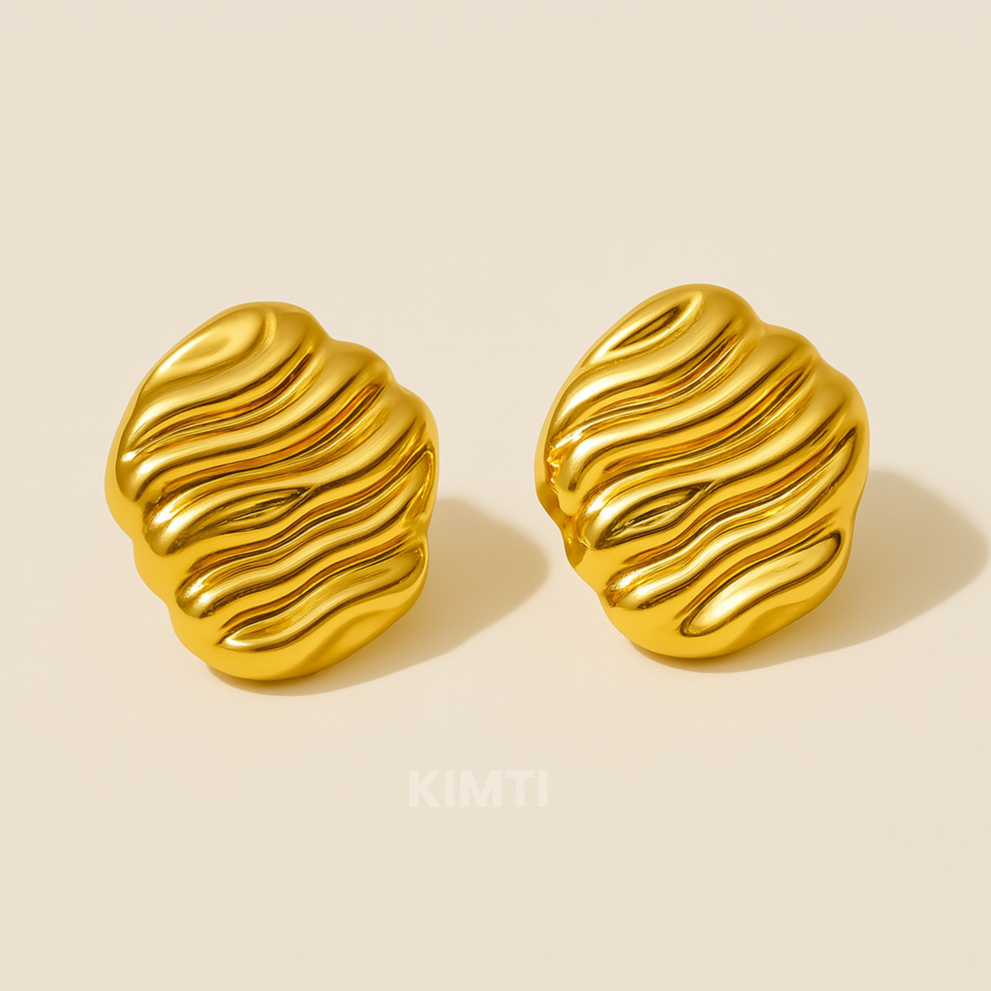18k Gold Plated Chunky Stud  Anti Tarnish Earring