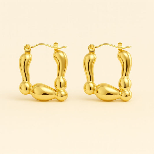18k gold plated Orbique Hoops earring