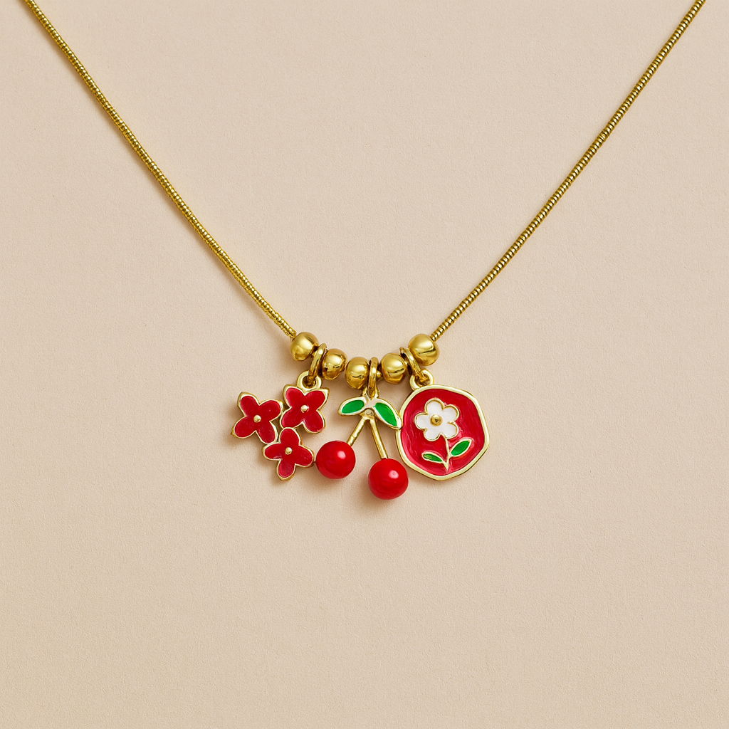 Flower Cherry Anti-Tarnish Necklace