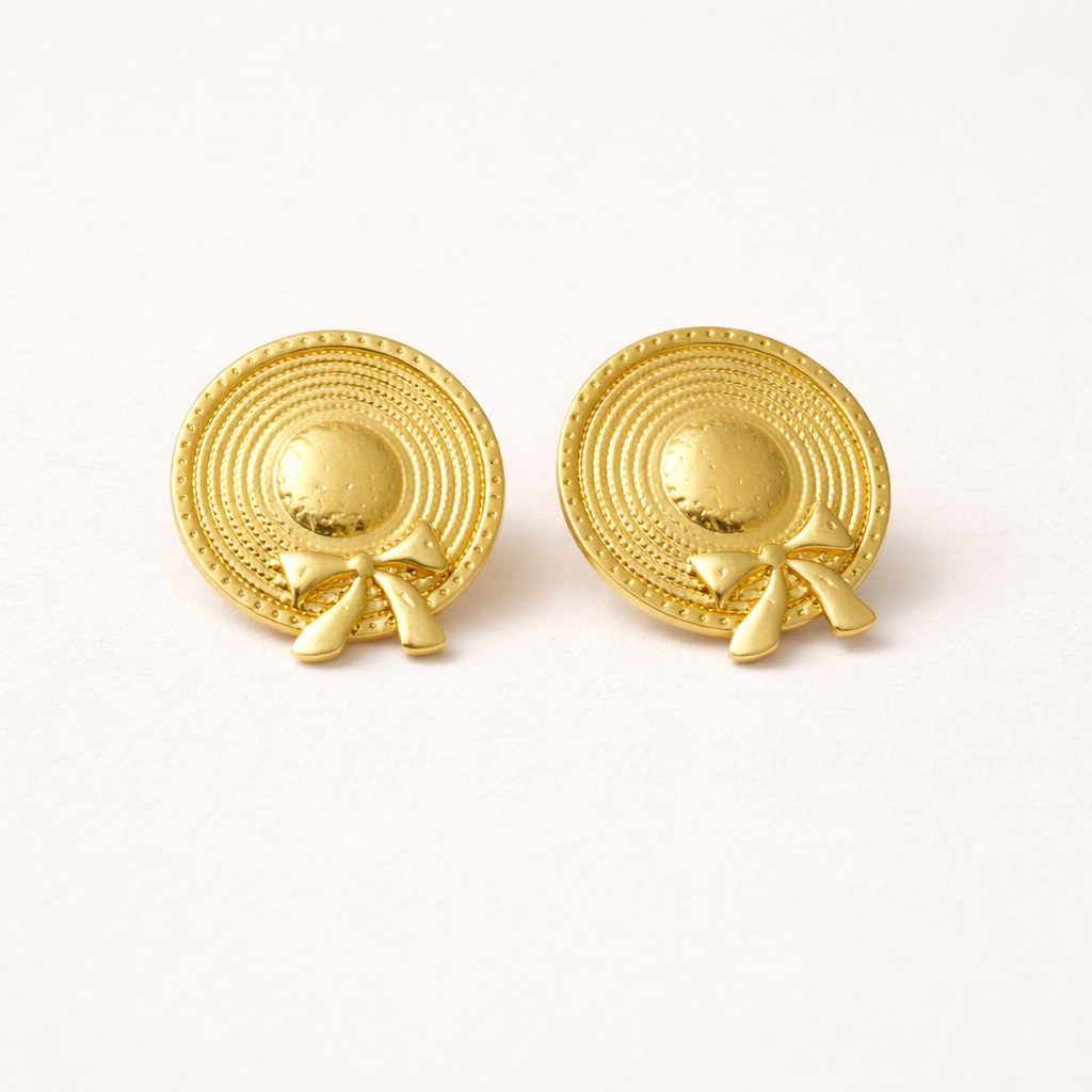 18K Gold Plated Joy Bow Studs Earring